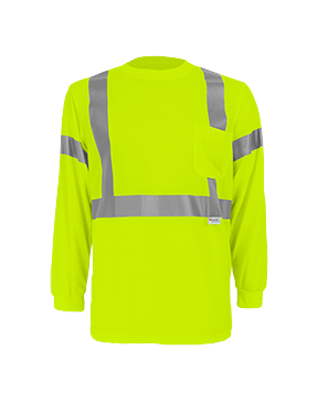 FrogWear® HV Self-Wicking High-Visibility Yellow/Green Long-Sleeved Shirt with Reflective